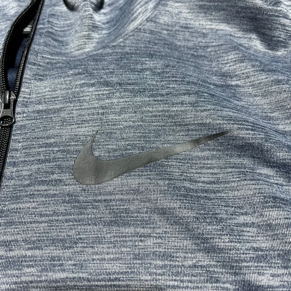 Nike Dri-FIT Full Zip Hoodie Mens XXL Blue Grey Space Dye Heather Athletic